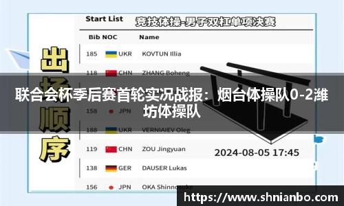 联合会杯季后赛首轮实况战报：烟台体操队0-2潍坊体操队